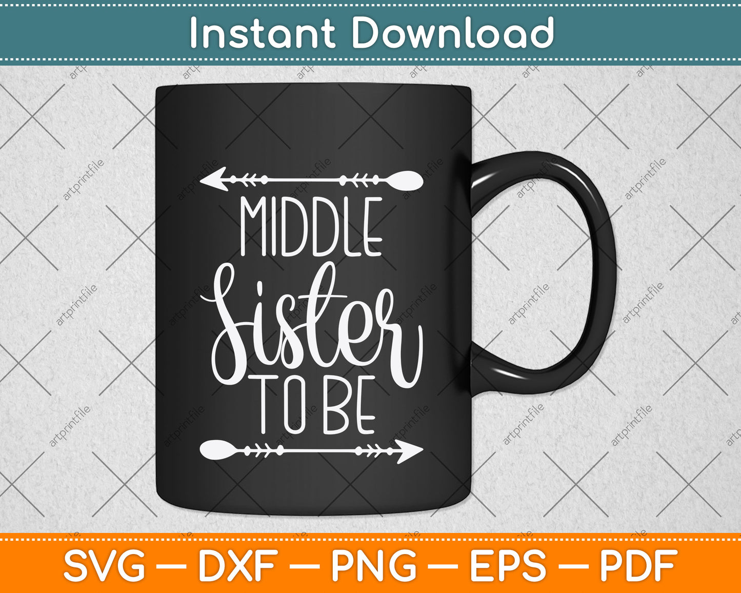 Middle Sister To Be Sibling Day Svg Png Dxf Digital Cutting File