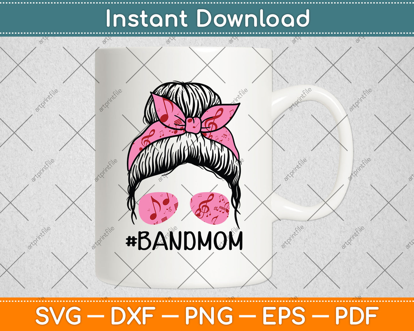 Mother's Day Messy Hair Svg Png Dxf Digital Cutting File