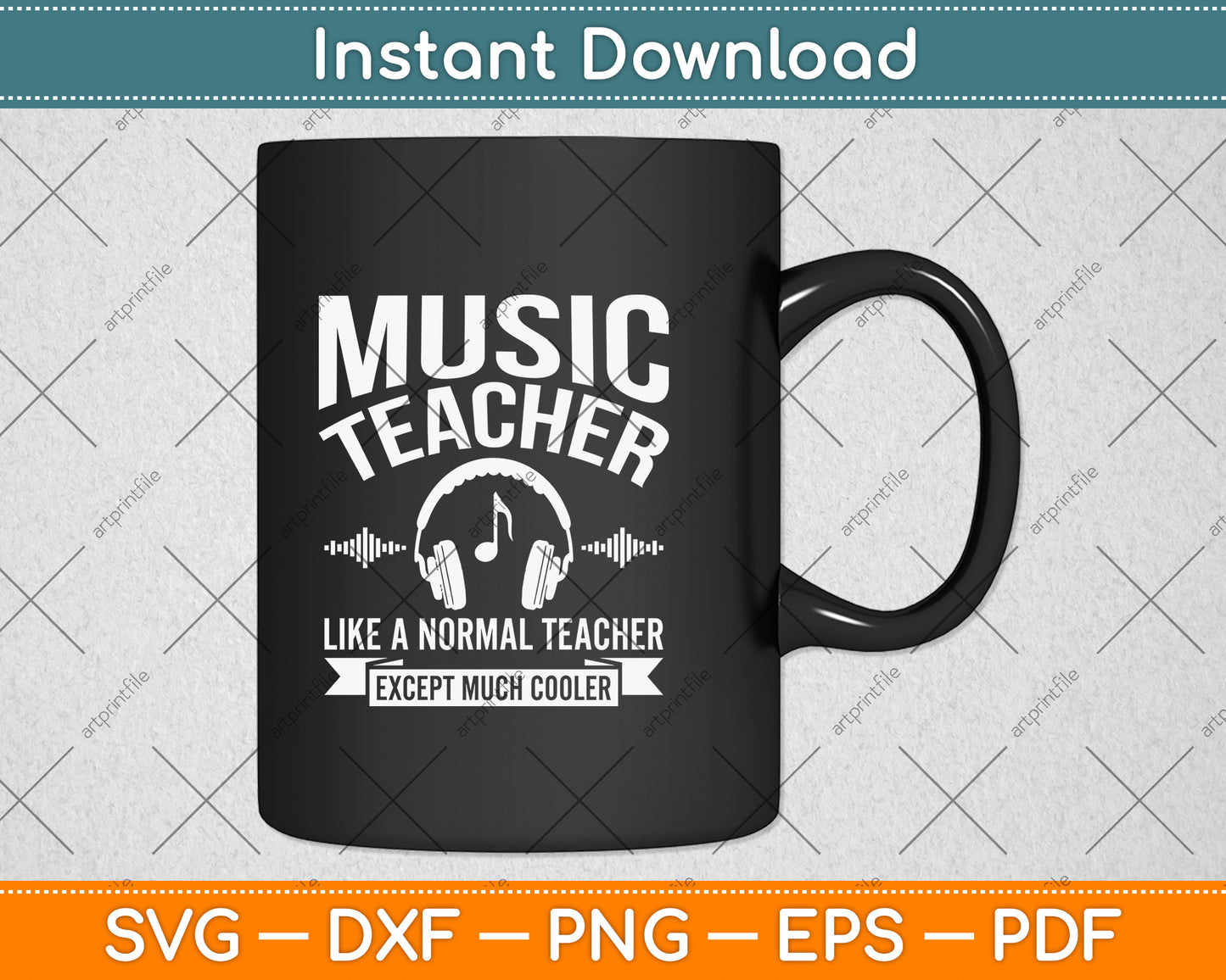 Music Teacher Like A Normal Teacher Except Much Cooler Svg Png Dxf Cutting File