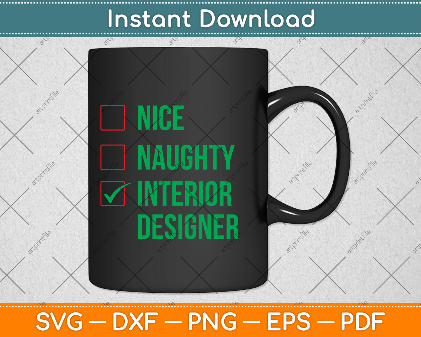 Nice Naughty Interior Designer Svg Png Dxf Digital Cutting File