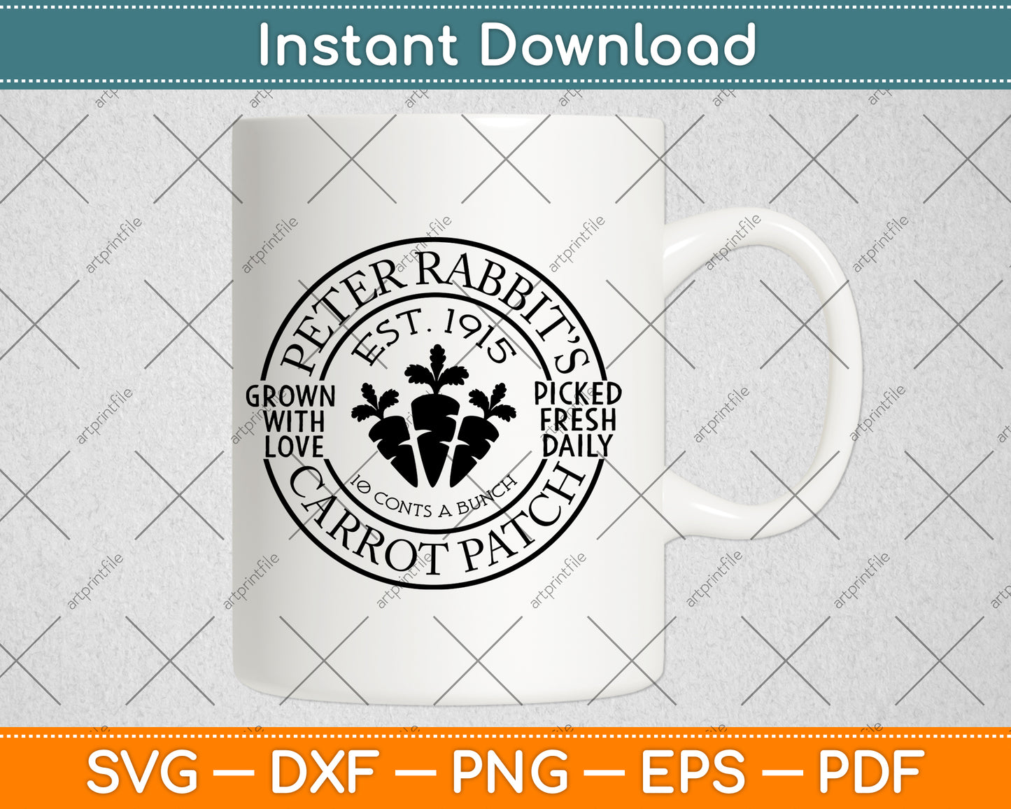 Peter Rabbit’s Carrot Patch Svg Png Dxf Digital Cutting File