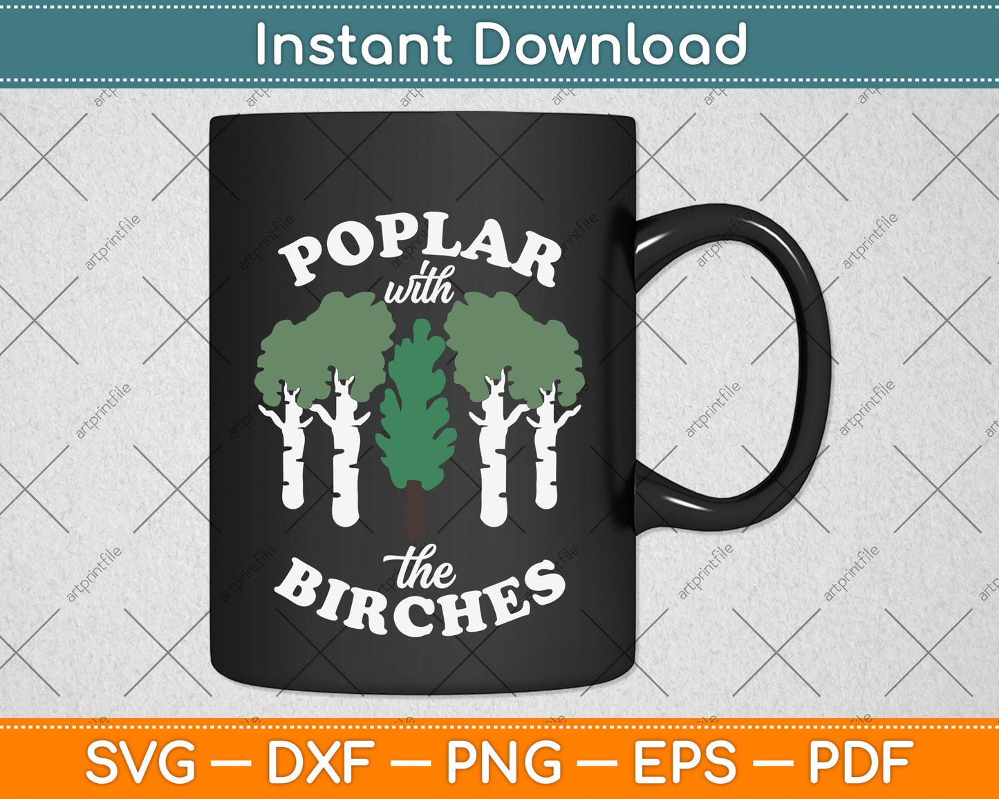 Poplar with the Birches Funny Tree Arborist Svg Png Dxf Digital Cutting File