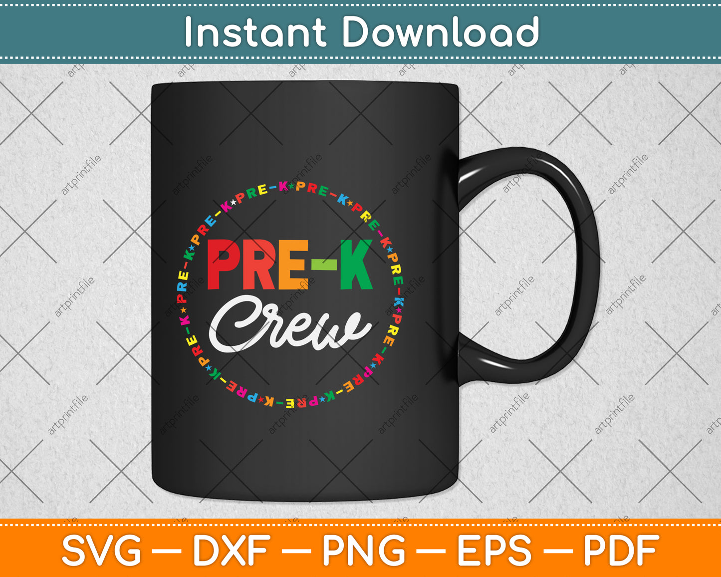 Pre-Kindergarten Crew Funny Pre-K Teacher Svg Png Dxf Digital Cutting File