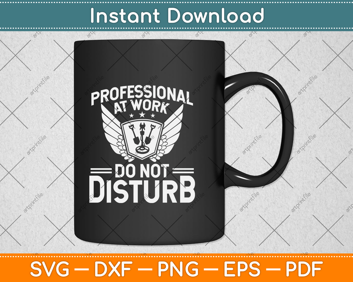 Professional at Work Do Not Disturb Metal Detecting Svg Png Dxf Digital Cutting File