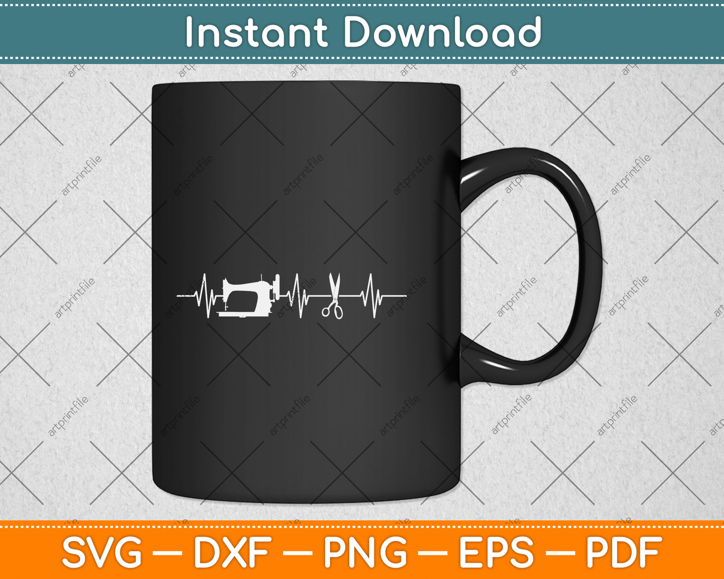 Quilter Sewing Heartbeat Svg Design Cutting File