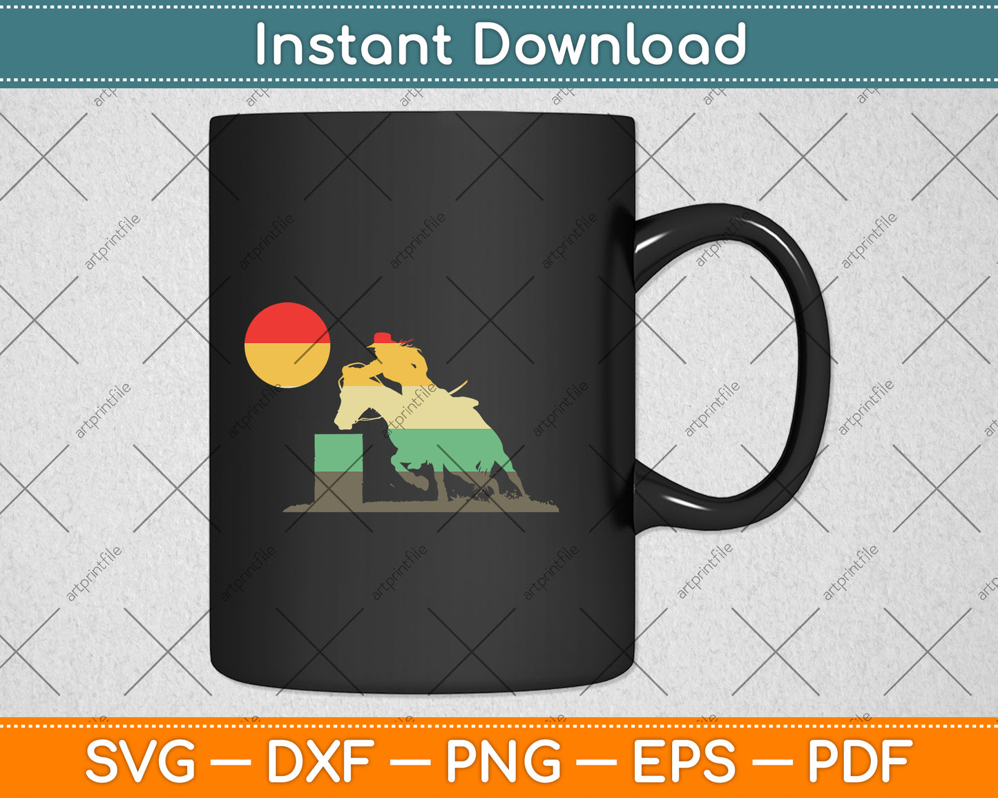 Retro Barrel Racing Show - Vintage Barrel Racer Svg Png Dxf Digital Cutting File