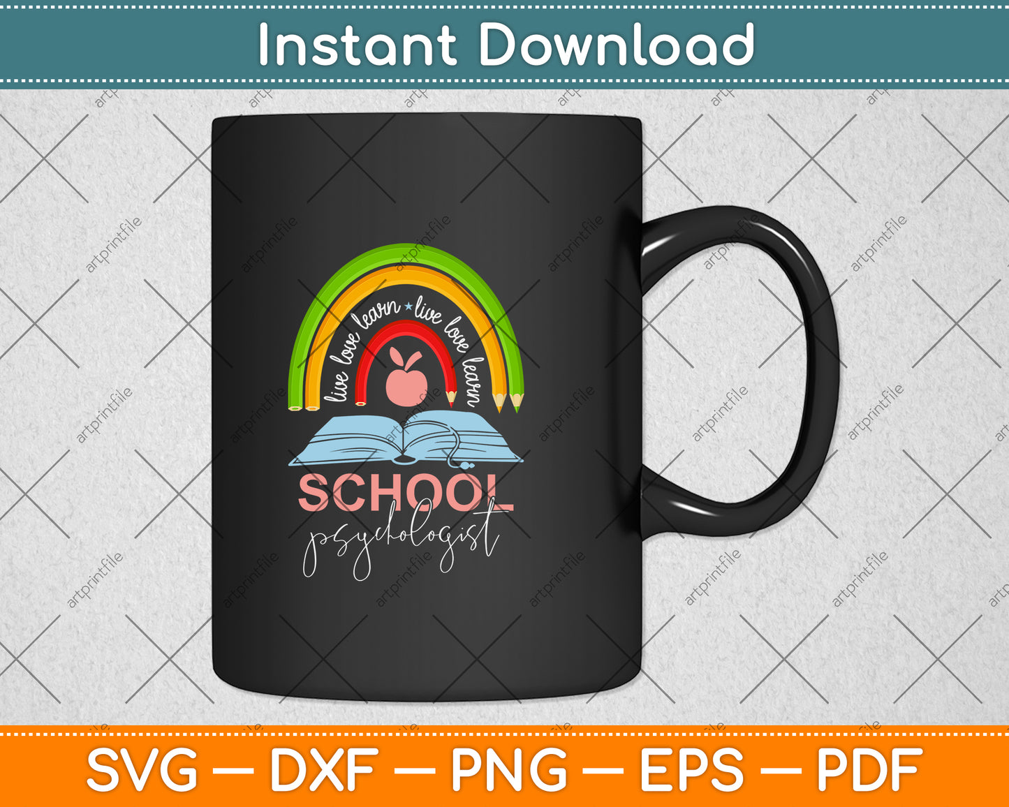 School Psychologist Boho Rainbow Day Back To School Svg Png Dxf Digital Cutting File