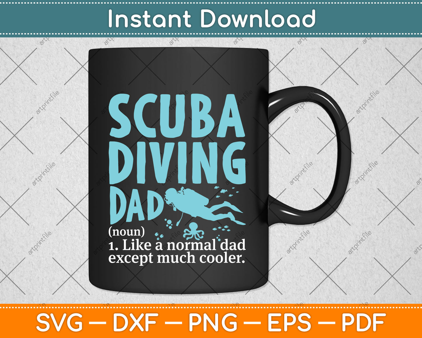 Scuba Diving Dad Definition Funny Diving Happy Father's Day Svg Png Dxf Cutting File