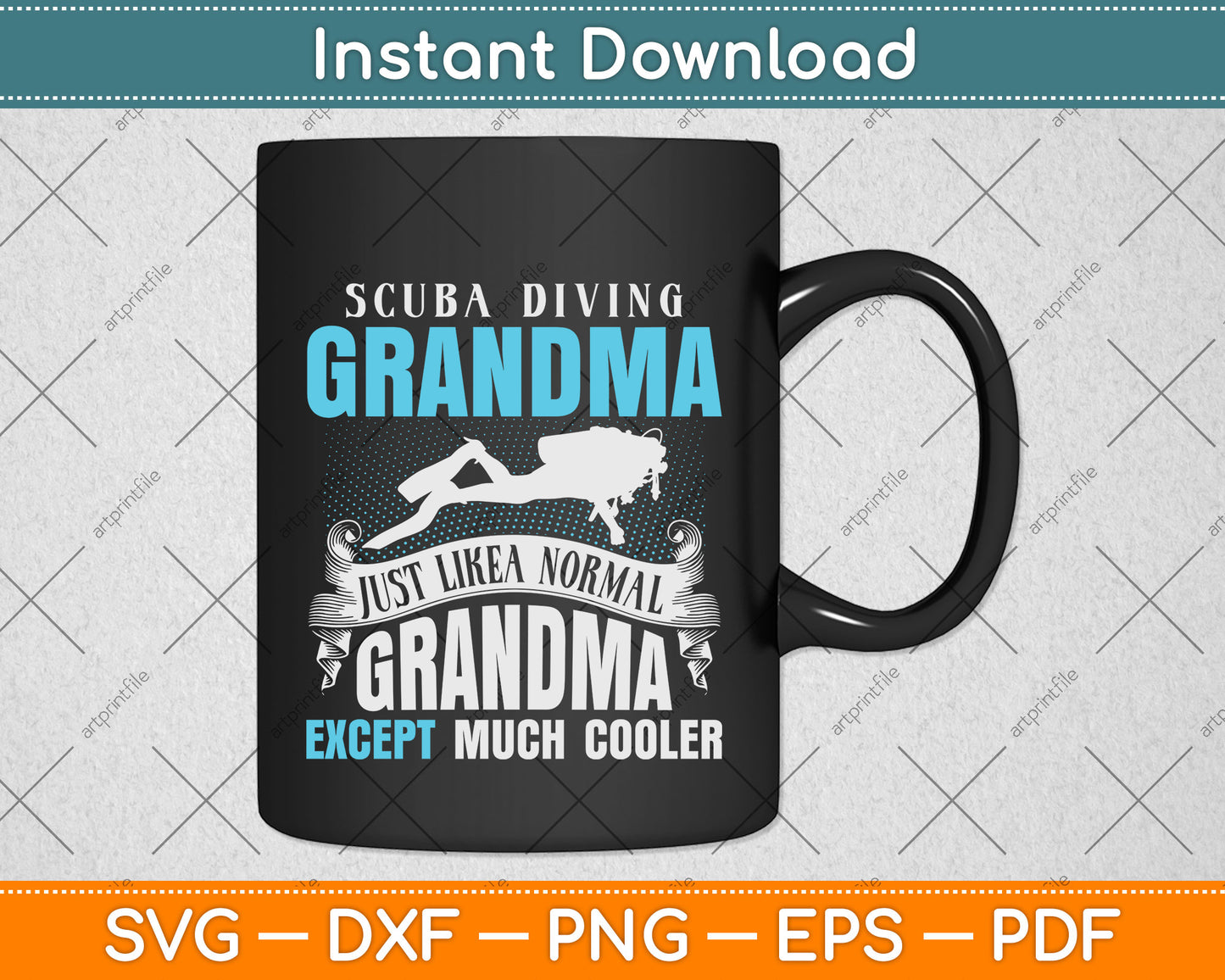 Scuba Diving Grandma Mother’s Day Svg Png Dxf Digital Cutting File
