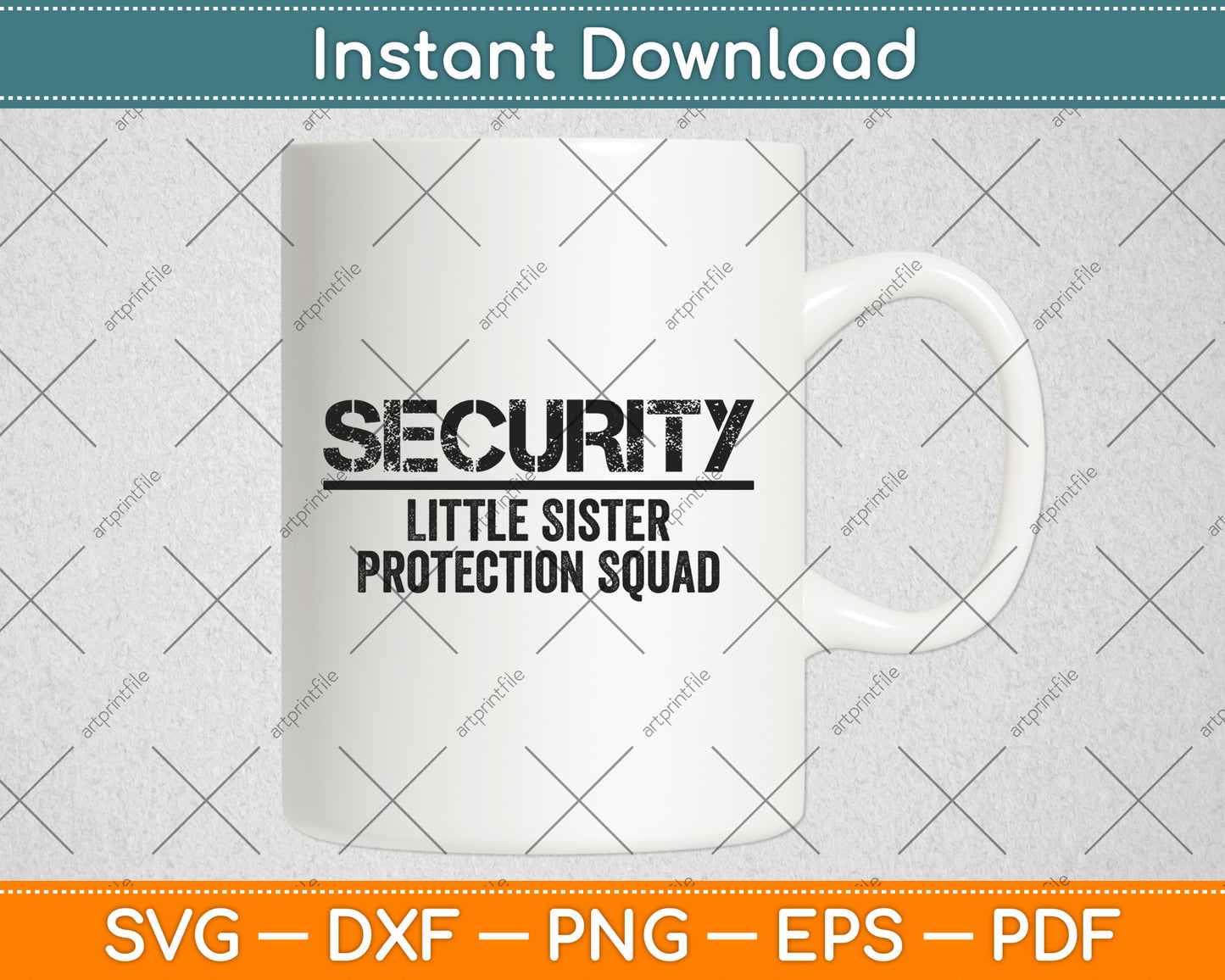 Security Little Sister Protection Squad Svg Png Dxf Digital Cutting File