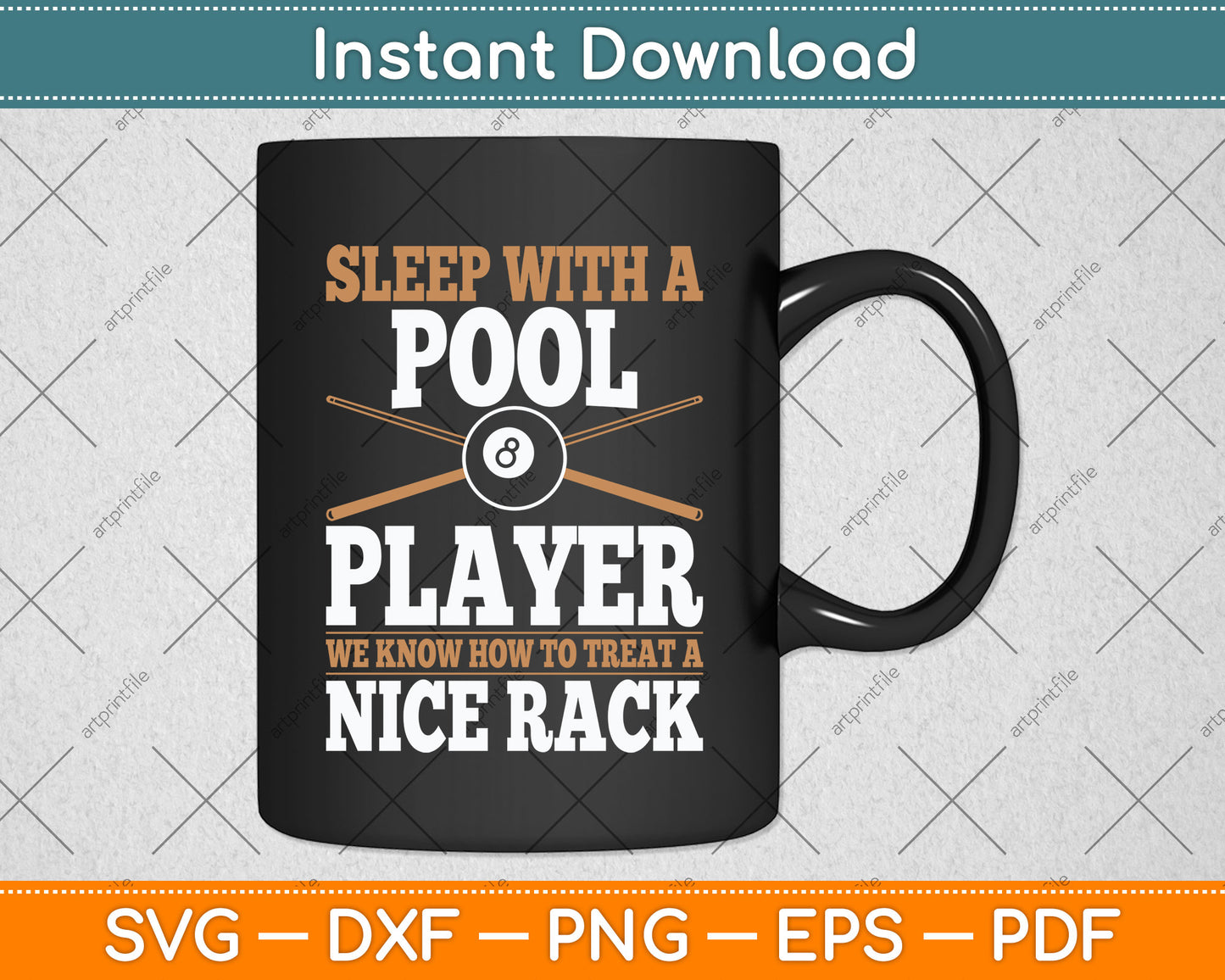 Sleep with a Pool Player Nice Rack Funny Billiards Svg Png Dxf Digital Cutting File