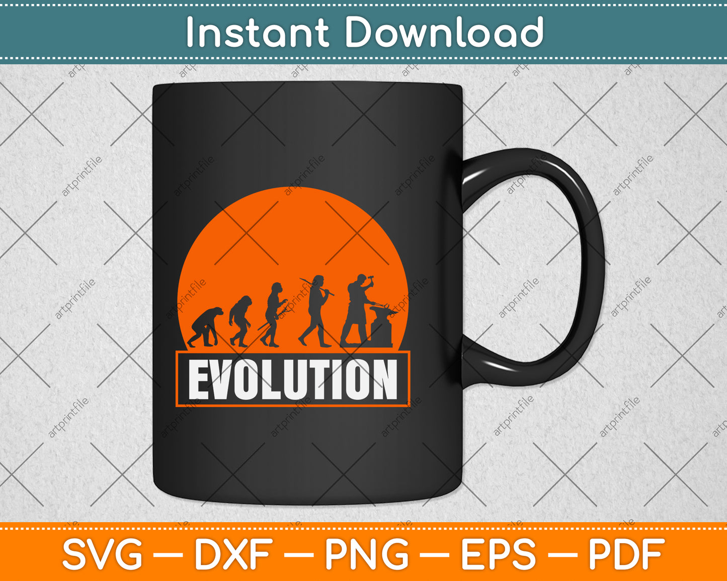 Steel Worker Funny Evolution Svg Png Dxf Digital Cutting File