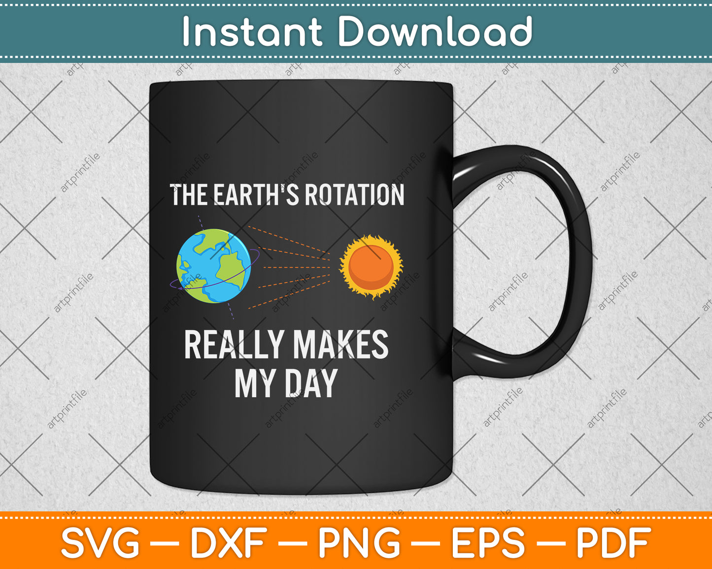 The Earth's Rotation Really Makes My Day Science Svg Png Dxf Digital Cutting File