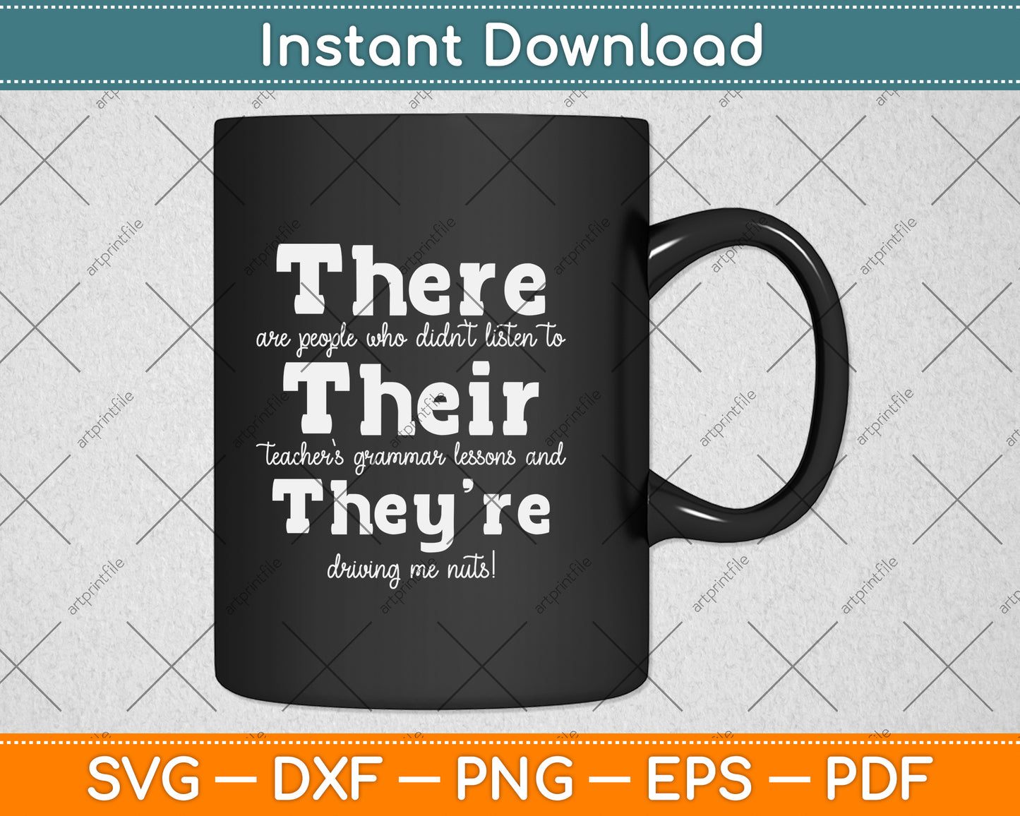 There Their They're Gifts English Grammar Funny Teacher Svg Png Dxf Cutting File