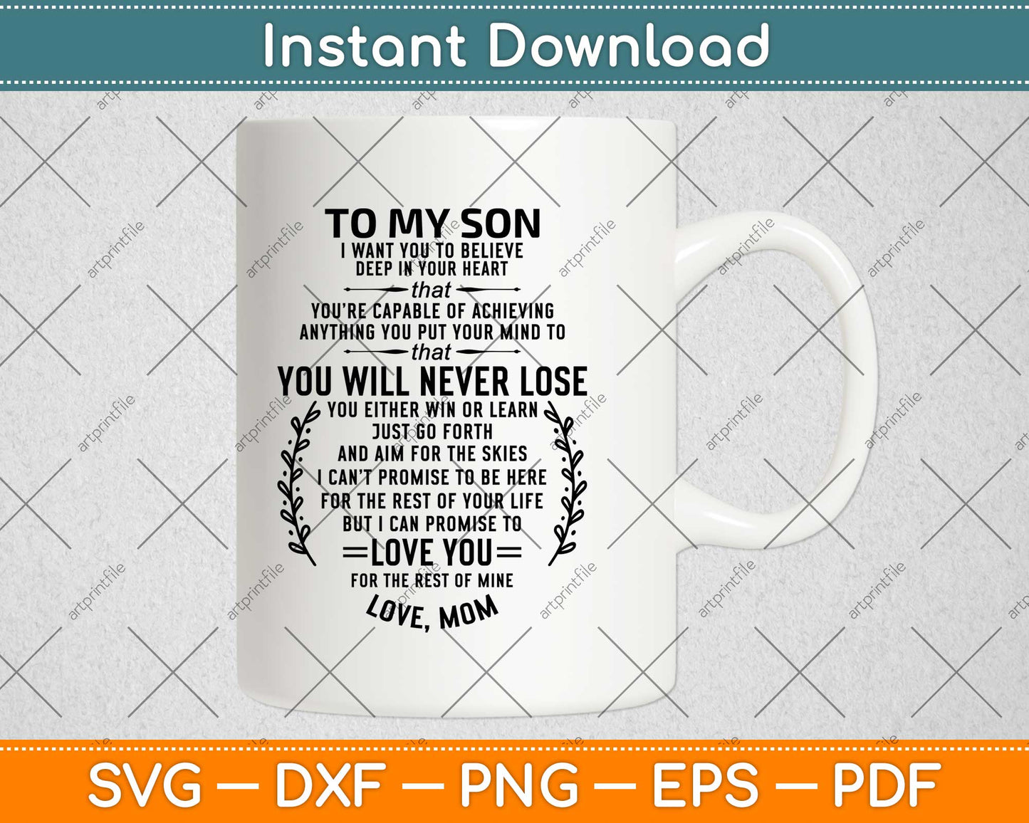 To My Son Love Mom To My Son I Want You Svg Design Cricut Printable File