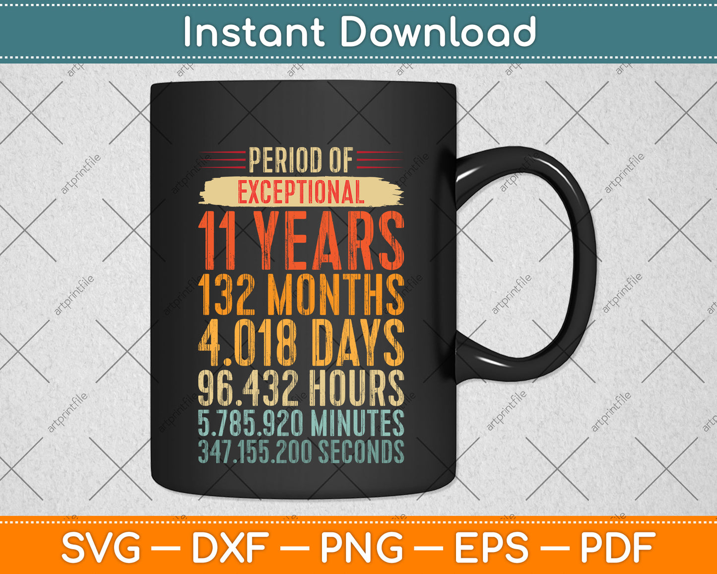 Vintage 11 Years Old 11th Birthday 11 Years Of Being Awesome Svg Cutting File