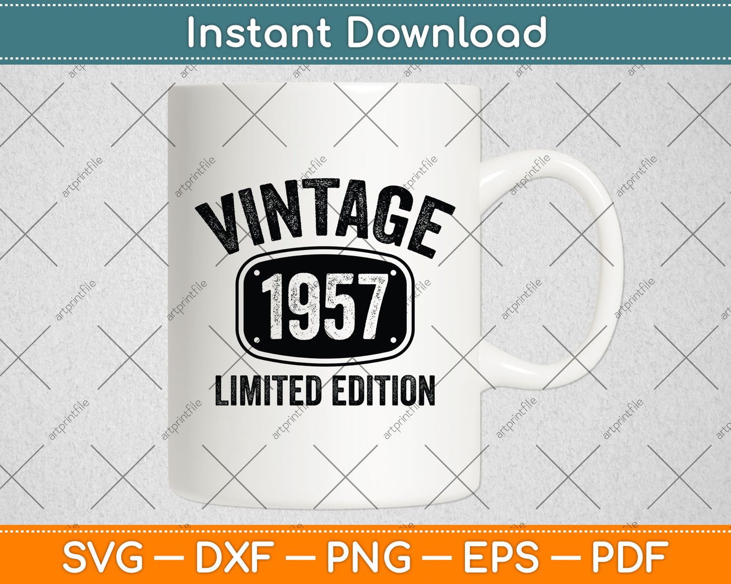 Vintage 1957 Limited Edition 65th Birthday Svg Png Dxf Digital Cutting File
