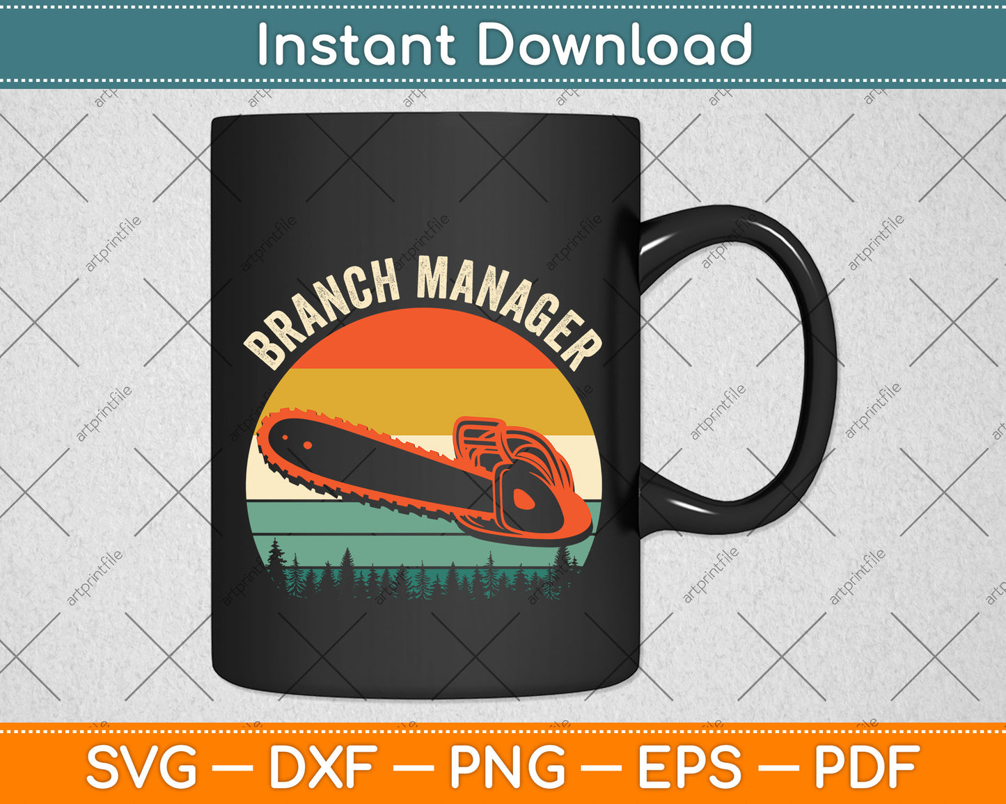 Vintage Branch Manager Arborist Svg Png Dxf Digital Cutting File