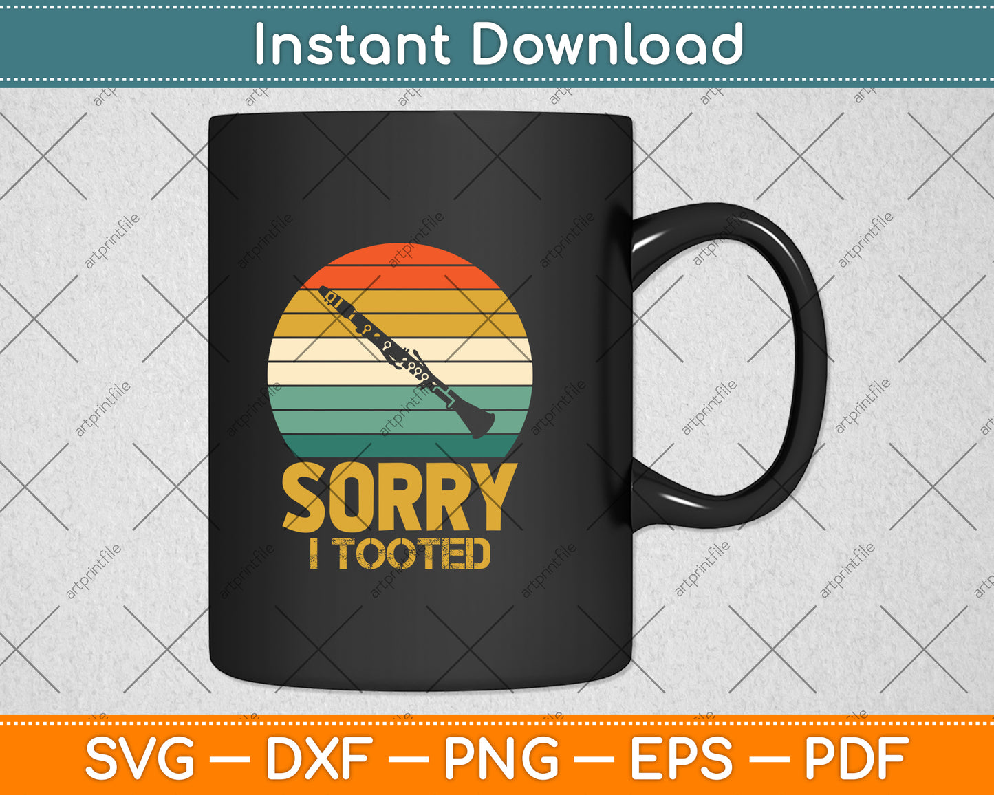 Vintage Clarinetist Funny Svg Png Dxf Digital Cutting File