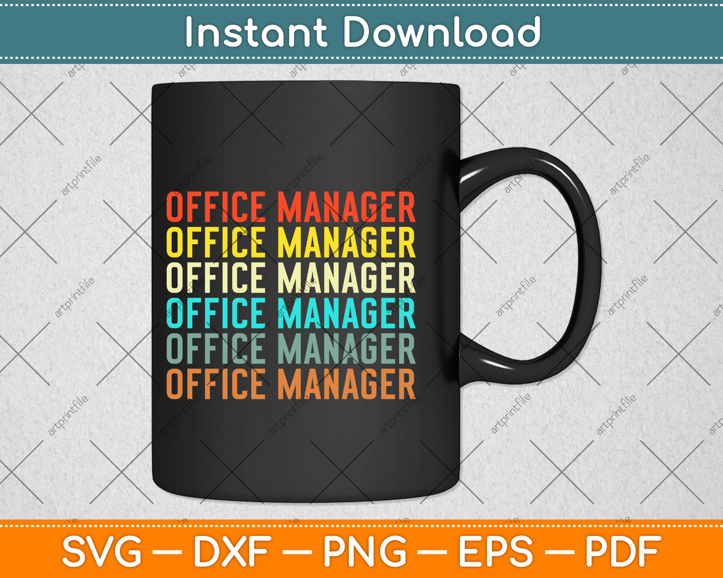 Vintage Retro Office Manager Svg Png Dxf Digital Cutting File