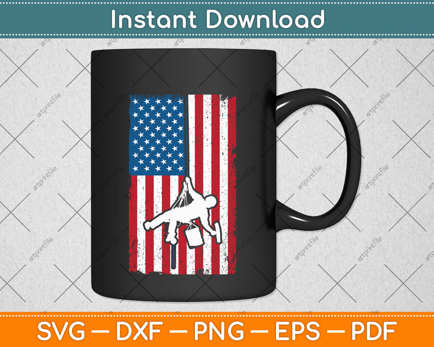 Window Cleaner US Flags Funny Cleaning Svg Png Dxf Digital Cutting File