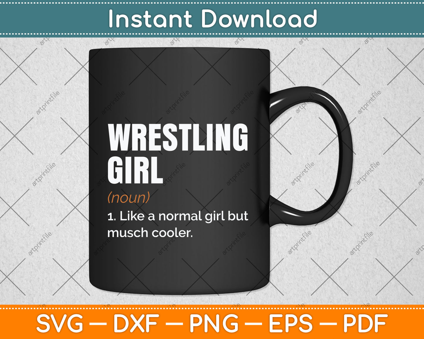 Wrestling Girl Definition - Funny Wrestling Svg Png Dxf Digital Cutting File