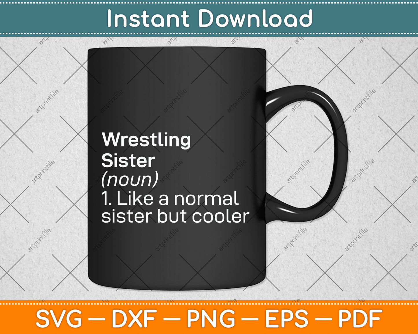 Wrestling Sister Definition Svg Png Dxf Digital Cutting File