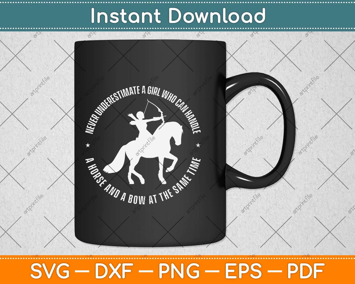 A Girl Who Can Handle A Horse And A Bow - Mounted Archery Svg Png Dxf Cutting File
