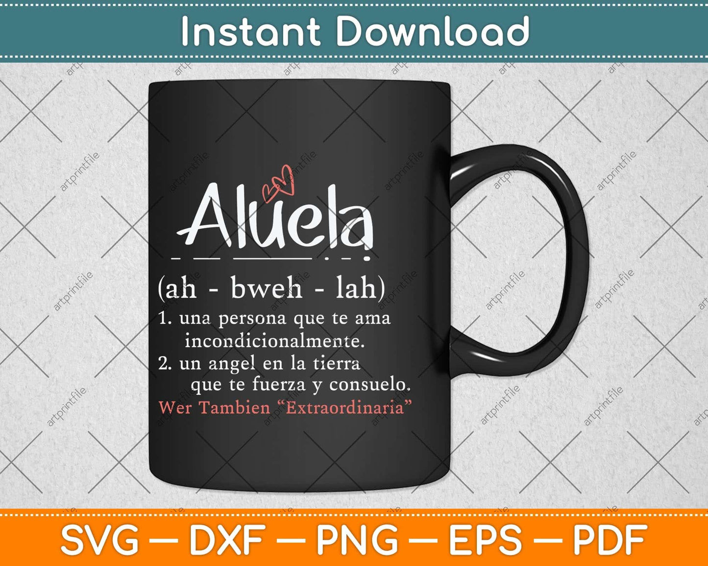Abuela Mothers Day Gift In Spanish Latina Grandma Svg Png Dxf Digital Cutting File