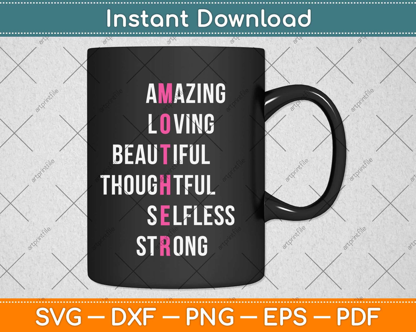 Amazing Loving Beautiful Thoughtful Selfless Strong Svg Design
