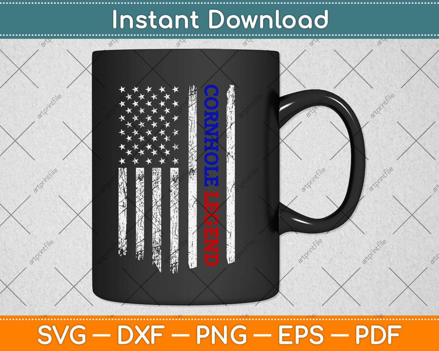 American Flag Cornhole Legend Champion Bean Bag Svg Design