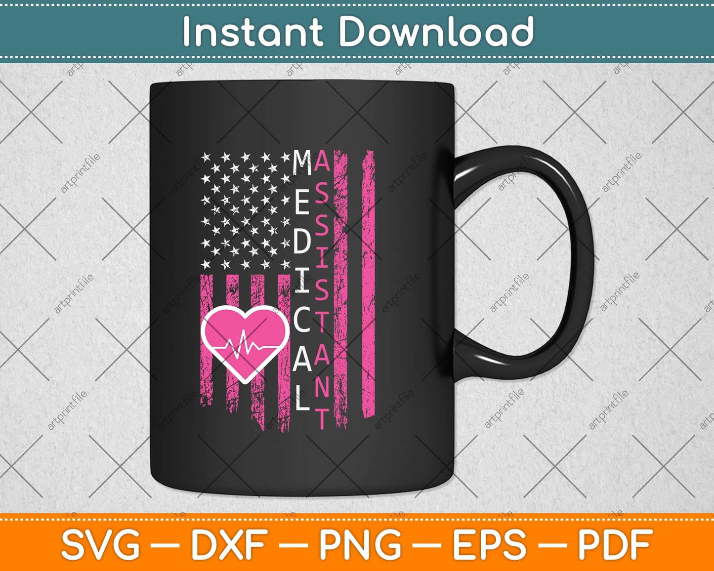 American Flag Medical Assistant Svg Png Dxf Digital Cutting File