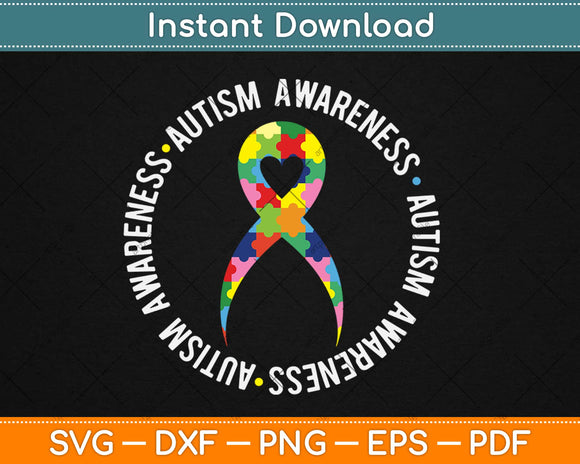Autism Awareness Autism Ribbon Svg Design Cricut Printable Cutting Files