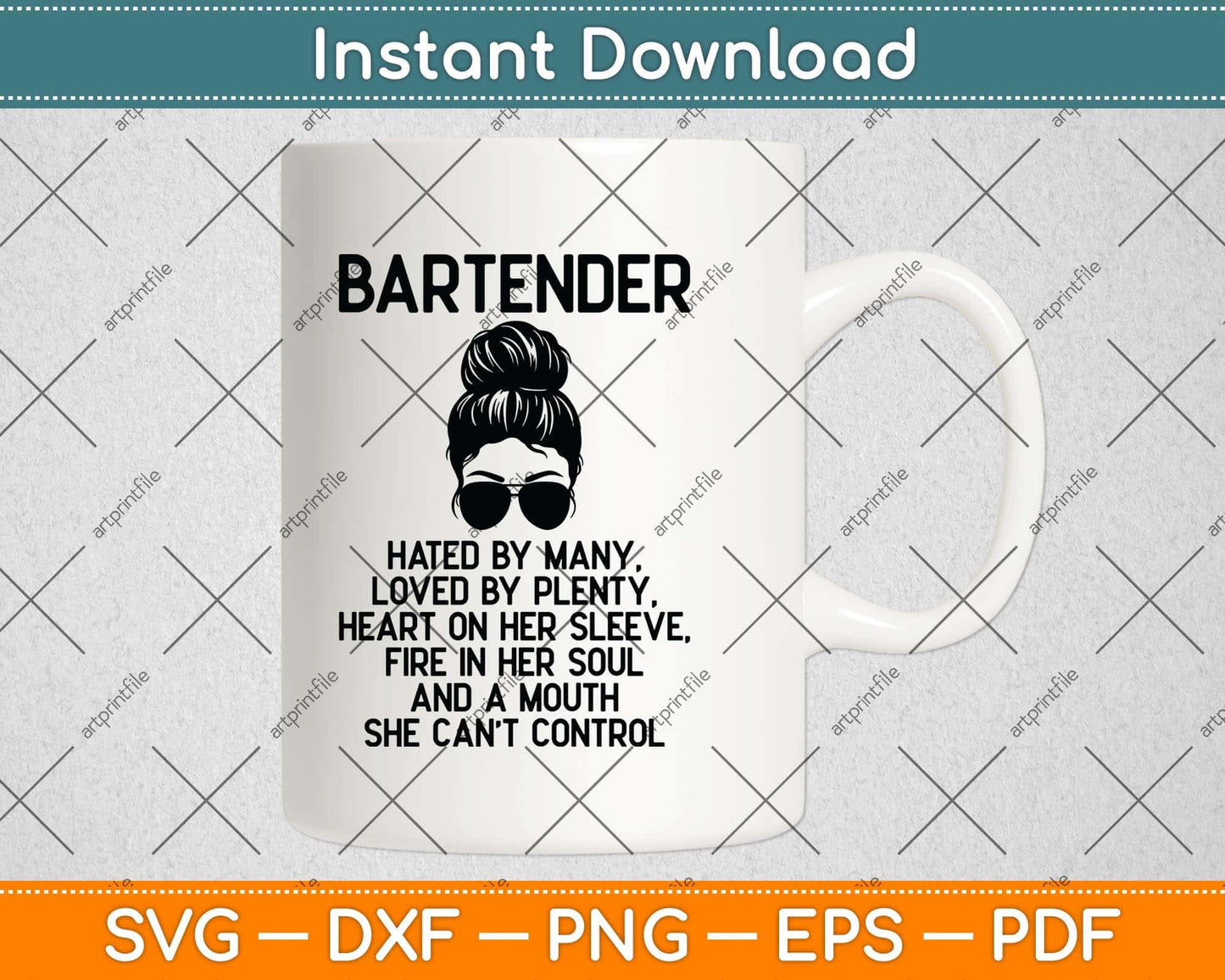 Bartender Hated By Many Loved By Plenty Svg Png Dxf Digital Cutting File