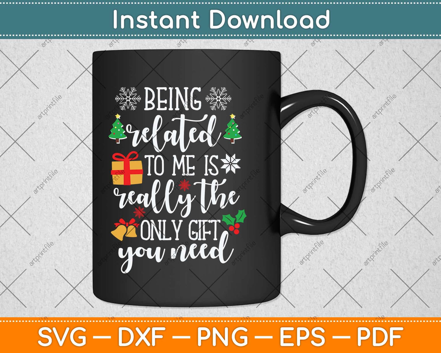 Being Related To Me Funny Christmas Family Svg Png Dxf Digital Cutting File