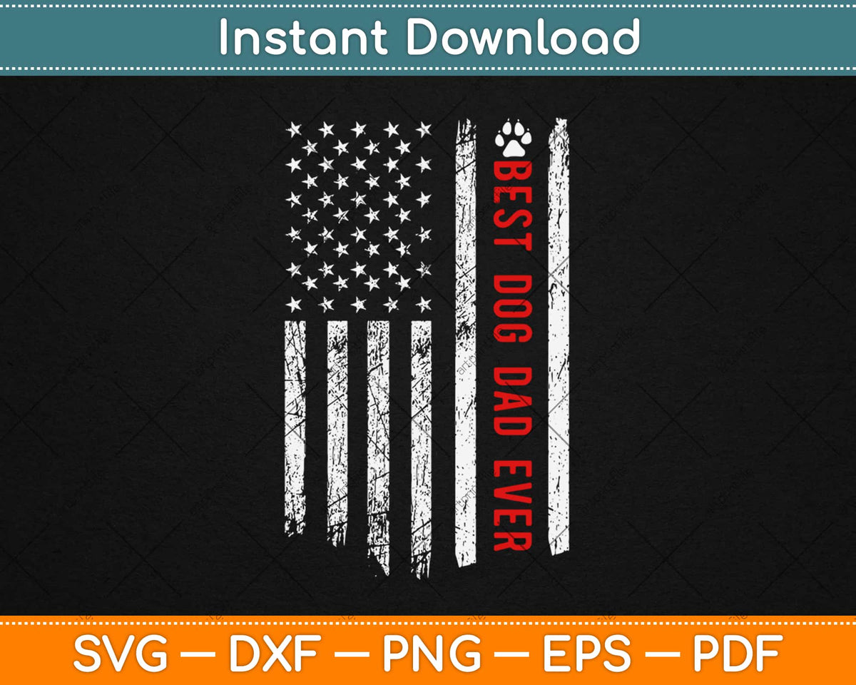 Buffalo Bills Best Dad Ever American Flag SVG PNG EPS DXF - Father's Day  Clipart Cutting File Cricut File Silhouette