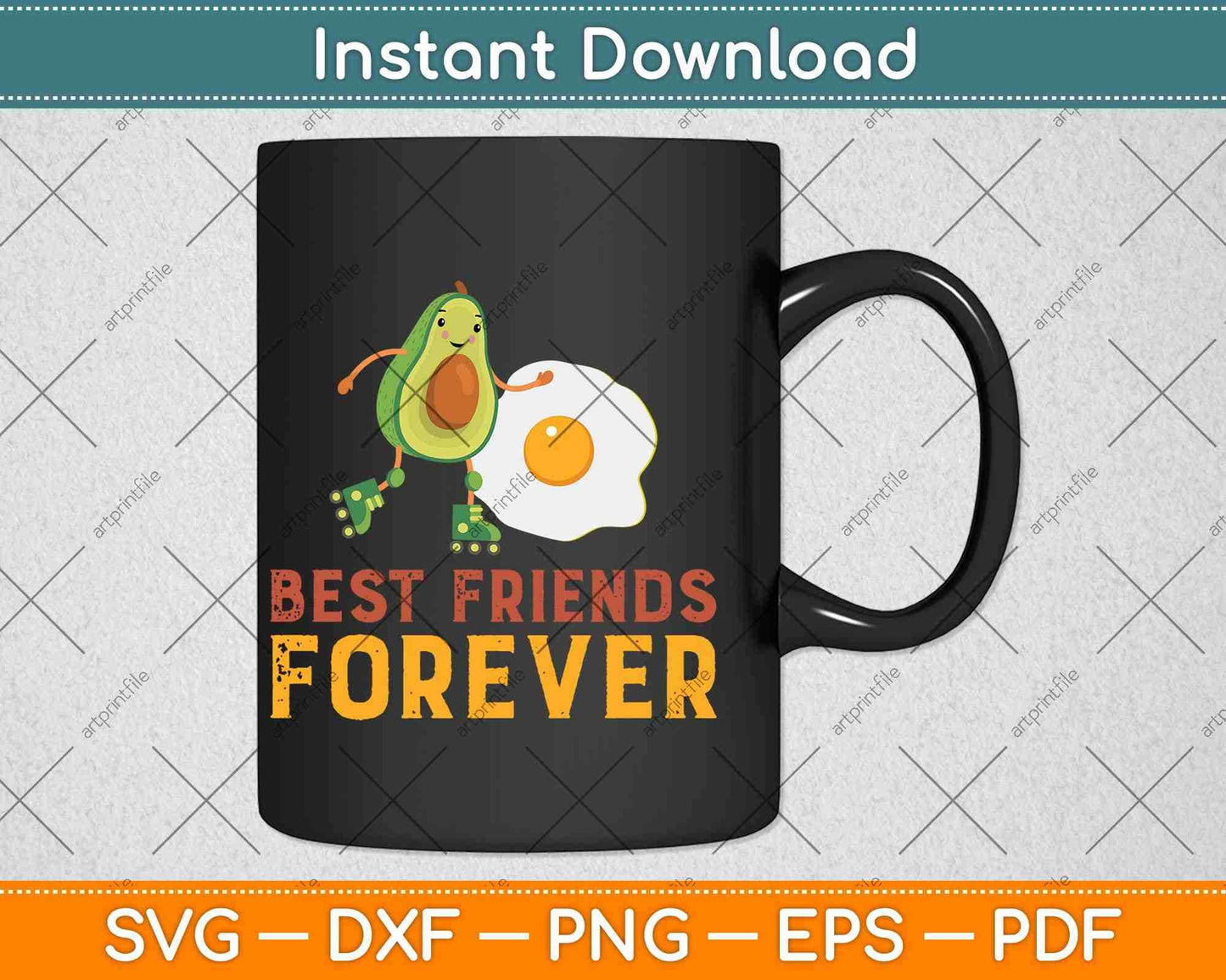 Best Friends Forever Avocado & Egg Keto Diet Svg Design Cricut Printable Files