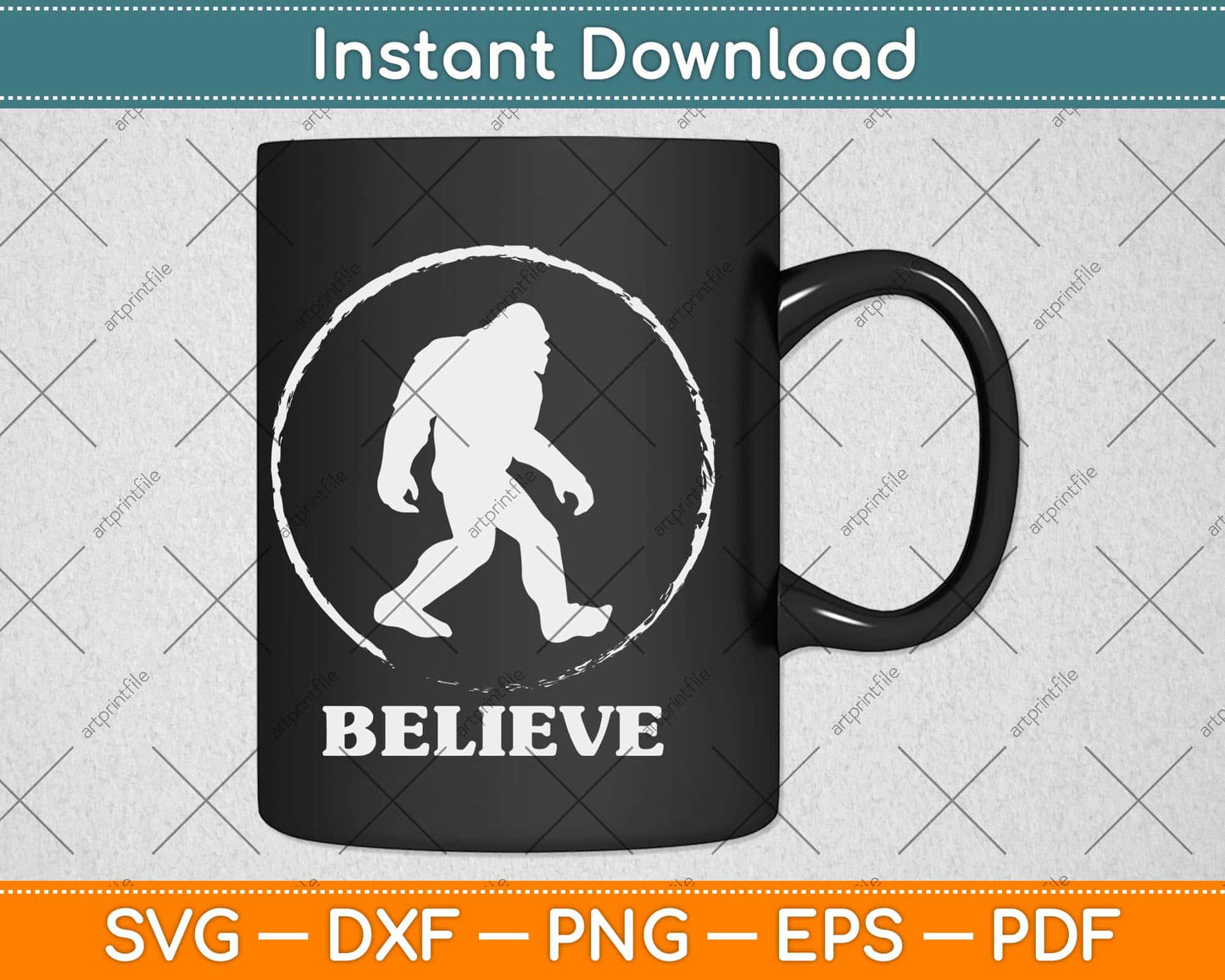 Bigfoot Sasquatch Yeti Believe Svg Png Dxf Digital Cutting File