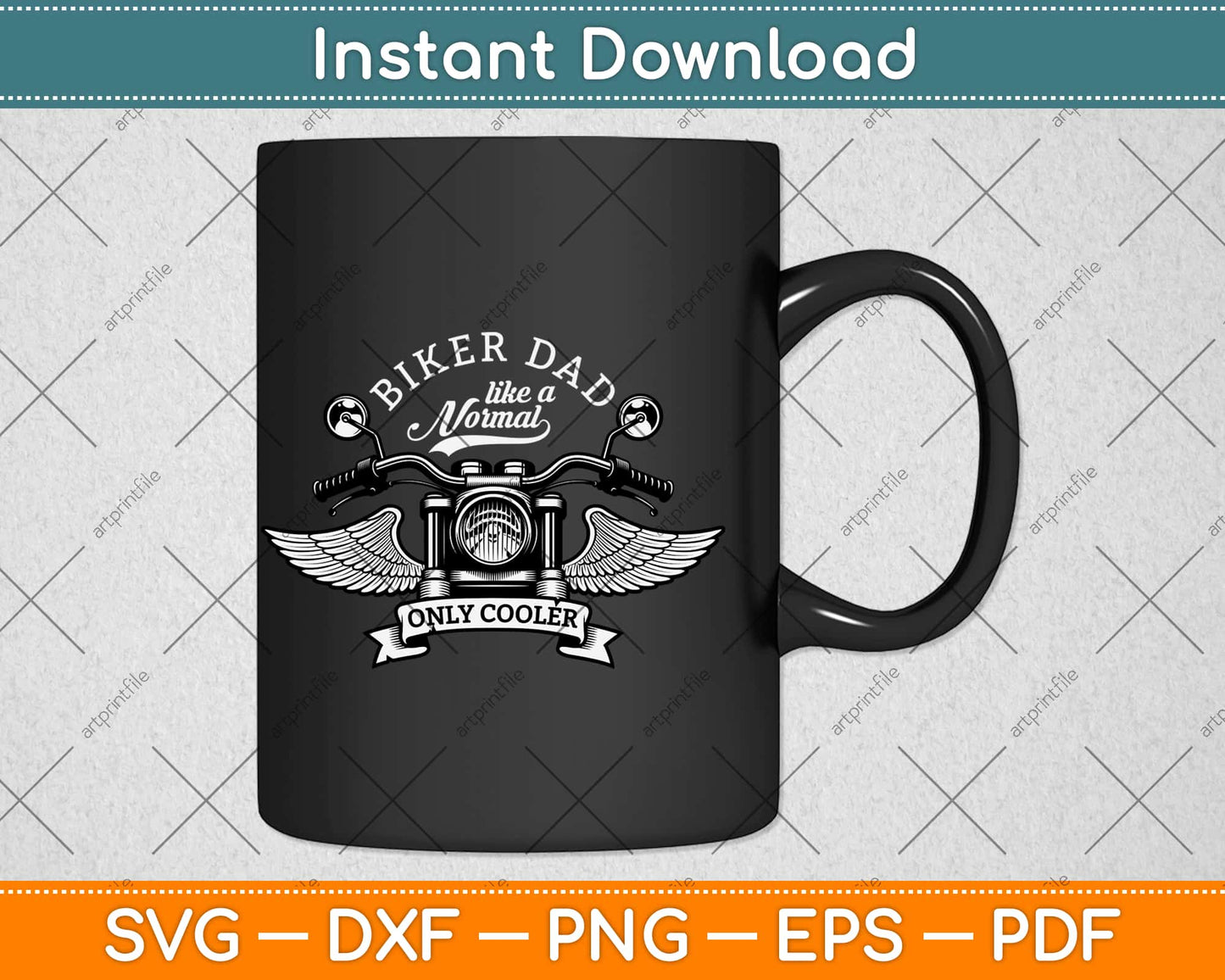 Biker Dad Motorcycle Father's Day Svg Design Cricut Printable Cutting Files