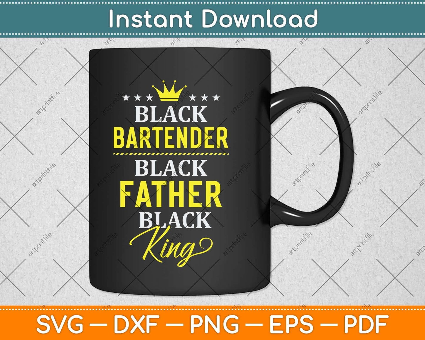 Black Bartender Black Father Black King Funny Fathers Day Svg Cutting File