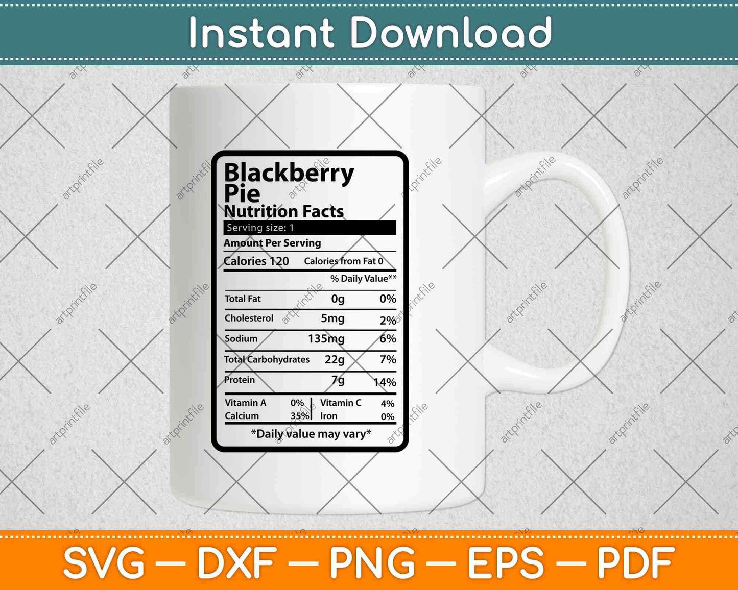 Blackberry Pie Nutrition Facts Funny Thanksgiving Svg Png Dxf Digital Cutting File