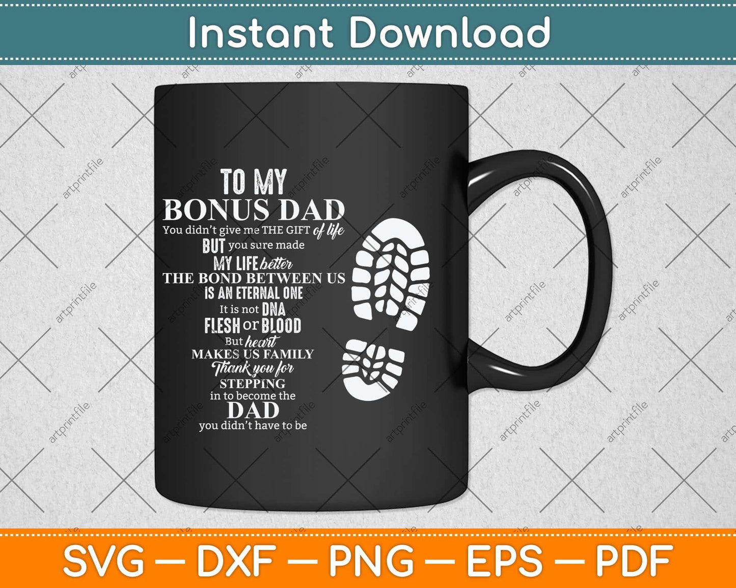 Bonus Dad Fathers Day Gift from Stepdad for Daughter Son Svg Cutting File