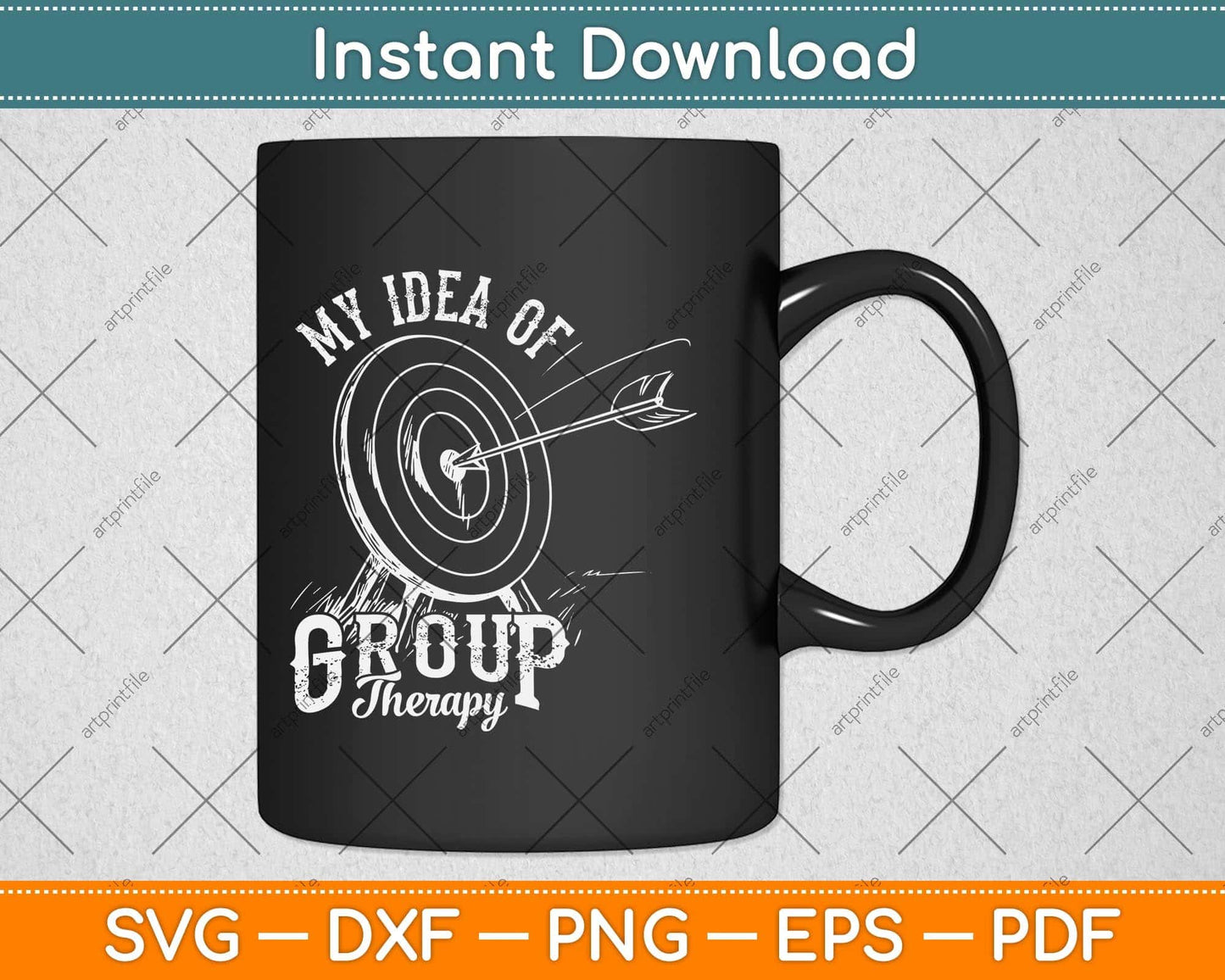 Bowhunter Archery My Idea of Group Therapy Target Arrows Svg Png Dxf Cutting File