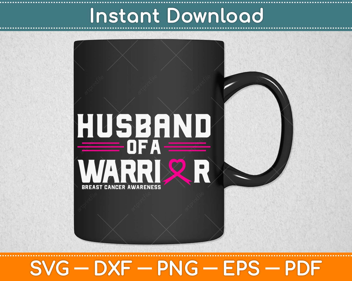 Breast Cancer Awareness Husband of Warrior Pink Svg Design Cricut Cutting Files