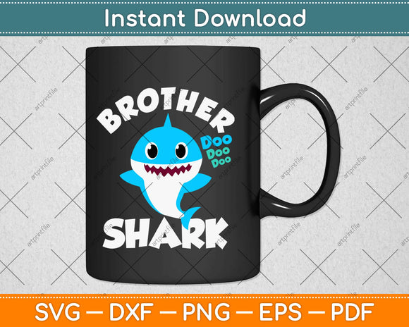 Brother Shark Gift - Cute Baby Shark Design Family Set Svg Design Cricut Cutting Files