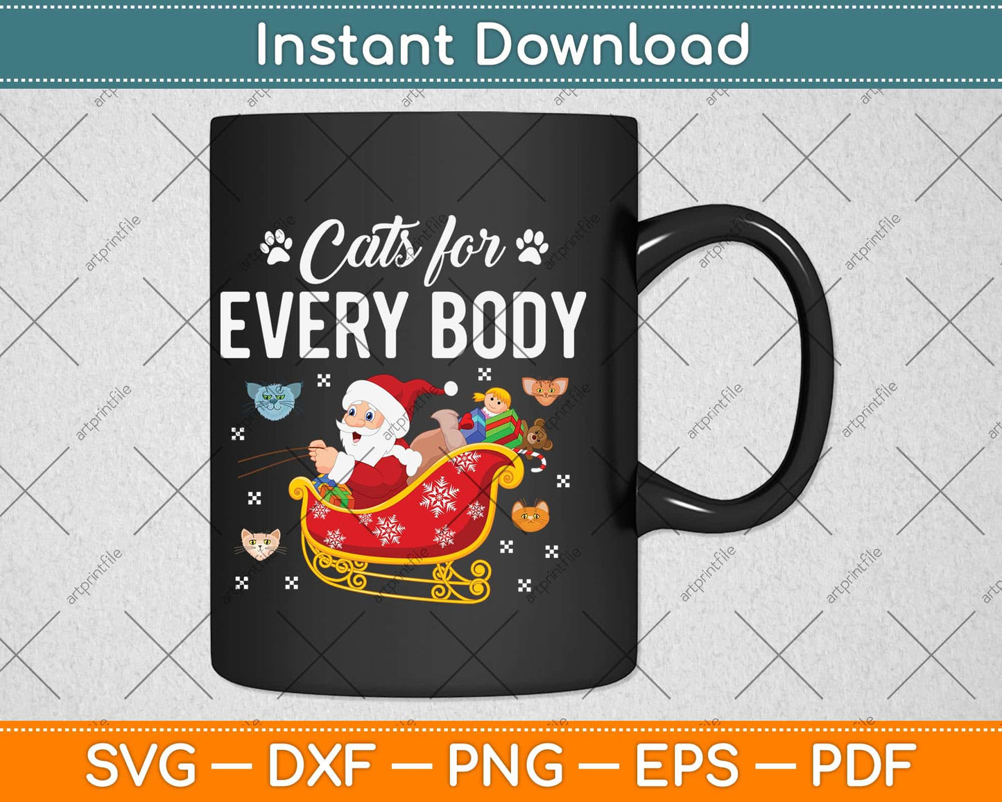 Cats For Everybody Ugly Christmas Cat Svg Png Dxf Digital Cutting File