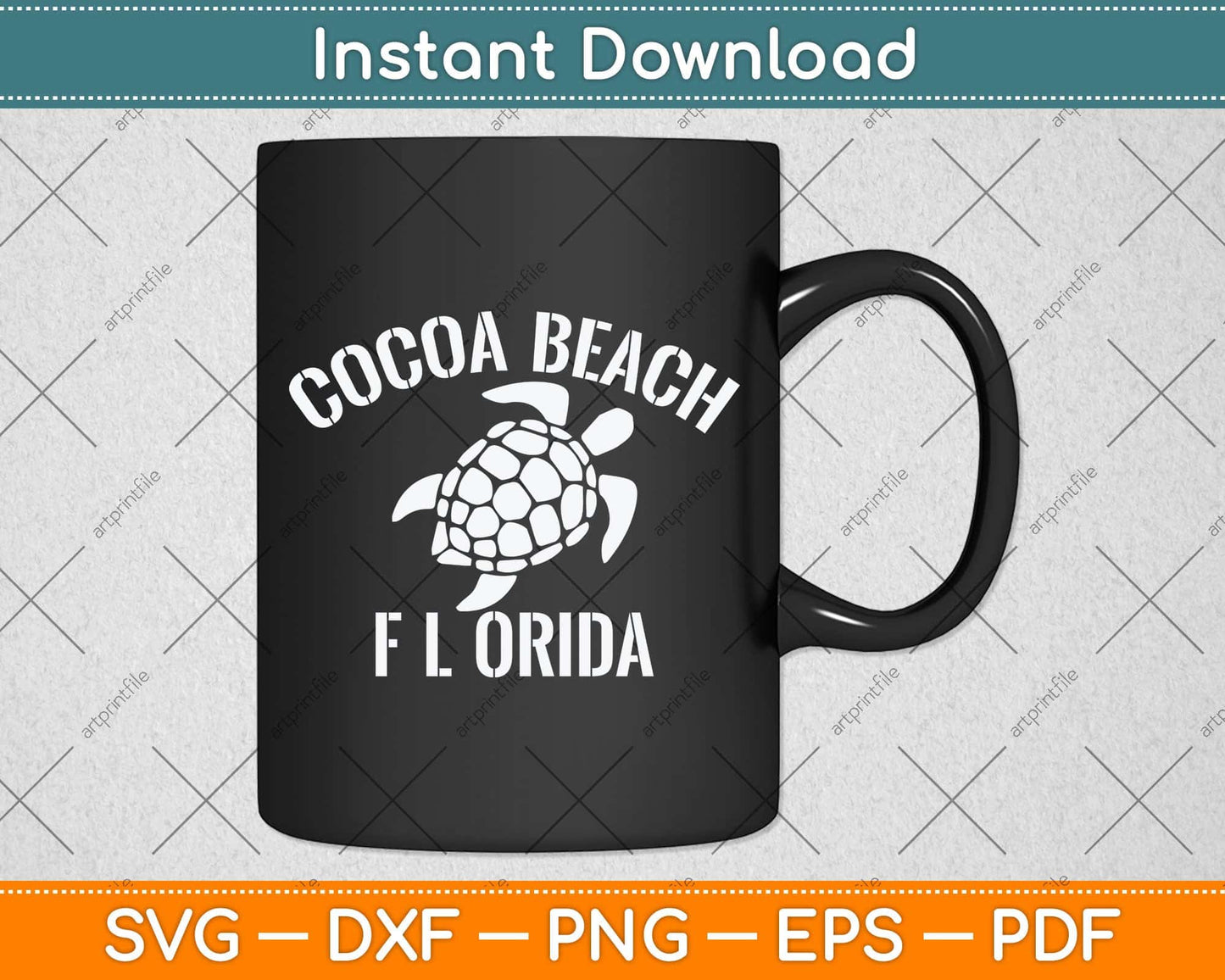 Cocoa Beach Florida Beach Tribal Turtle Svg Png Dxf Digital Cutting File