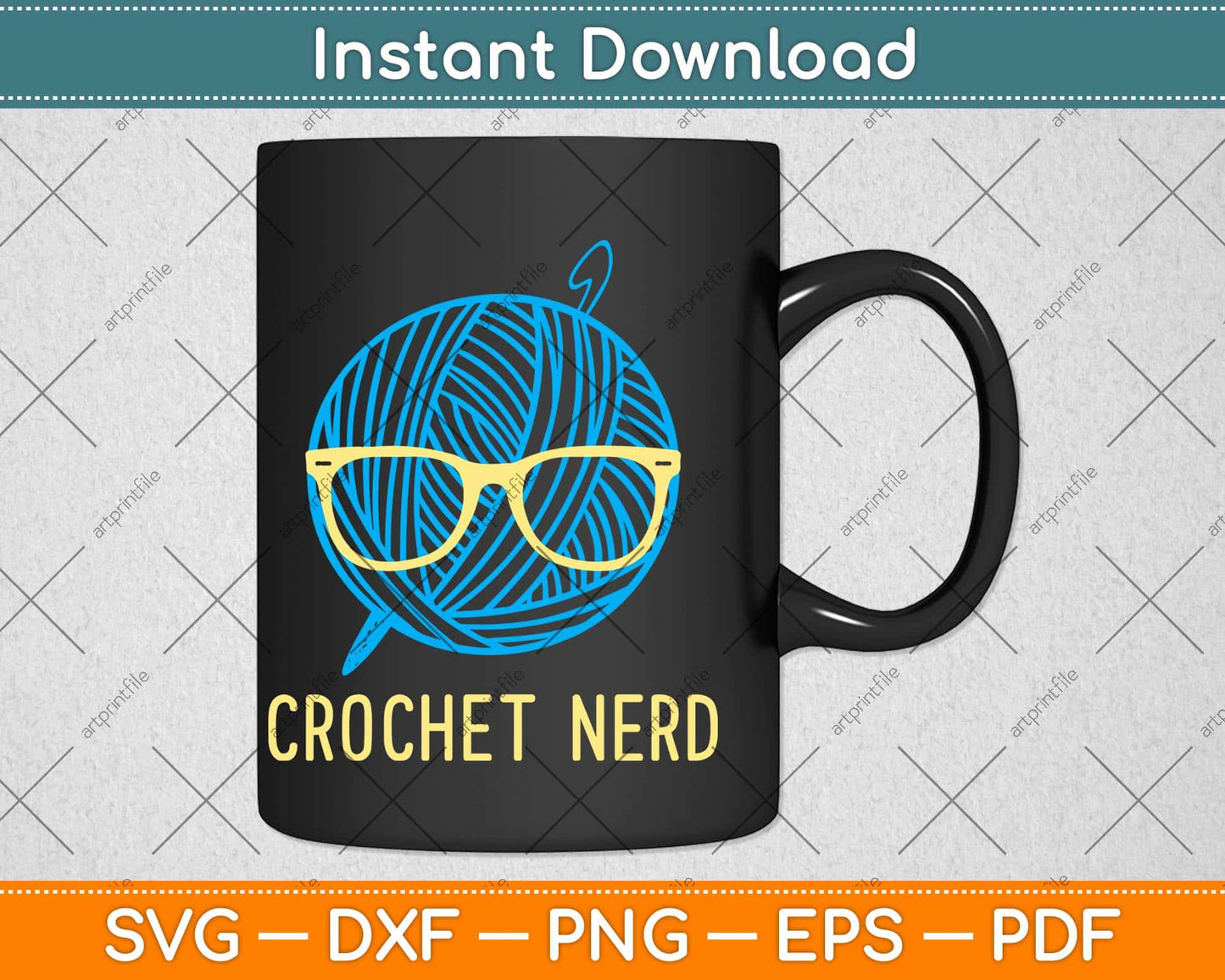 Crochet Nerd Funny Grandma Mom Crocheting Yarn Lover Gift Svg Design