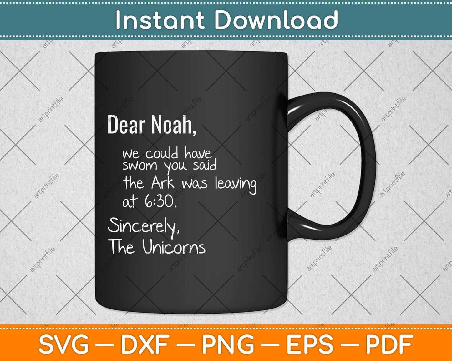 Dear Noah Ark leaving Unicorns Tee Funny Christian Svg Png Dxf Digital Cutting File