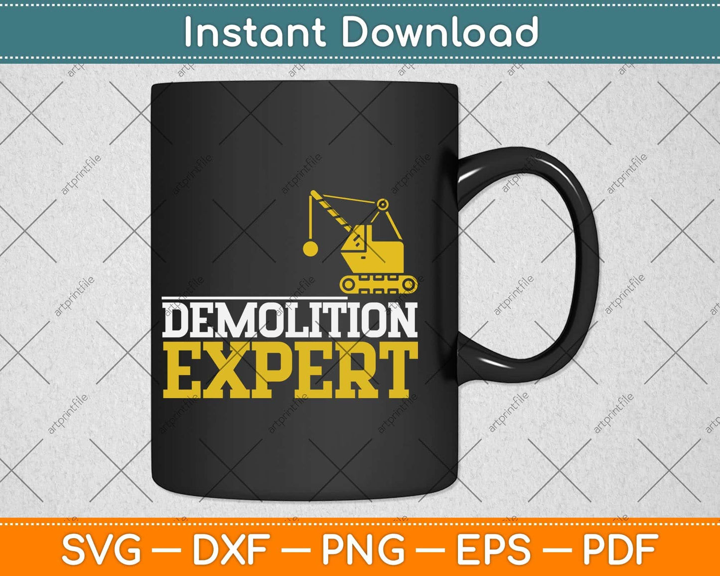 Demolition Expert Construction Worker Father's Day Svg Png Dxf Digital Cutting File